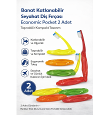 Banat Katlanabilir Seyahat Diş Fırçası Economic Pocket 2 Adet Taşınabilir Kompakt Tasarım