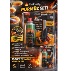 KarCamp Pürmüz Seti Kamp Gazlı Torch Çakmak Otomatik Ateşlemeli 1300°C Çok Amaçlı Mutfak Kamp Kaynak Pürmüz Seti Gaz Kartuşlu