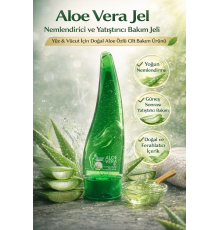 Aloe Vera Jel Nemlendirici ve Yatıştırıcı Bakım Jeli Yüz ve Vücut İçin Doğal Aloe Özlü Cilt Bakım Ürünü