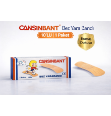 Cansinbant Bez Yarabandı 10 lu 1 Paket 1,9 x 7,2 cm Fabric First Aid Plaster