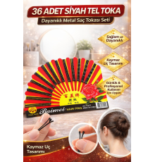 36 Adet Siyah Tel Toka Saç Tokası – Dayanıklı Metal Saç Teli Toka Seti