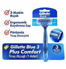 Jilet Blue 3 Plus Comfort Tıraş Bıçağı 1 Adet – 3 Bıçaklı Ergonomik Saplı Erkek Tıraş Bıçağı