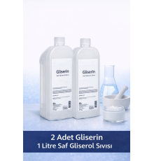 Gliserin Saf Gliserol Sıvısı 2 x 1 Litre Nem Tutucu Kozmetik ve Teknik Kullanıma Uygun