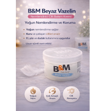B&M Beyaz Vazelin Nemlendirici Cilt Bakım Kremi Çok Amaçlı Yoğun Nemlendirici 1 Adet