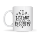 I Love Dogs Tasarımlı Porselen Kupa MODEL 64 – Sevimli Köpek Figürlü, Kahve & Çay Kupası