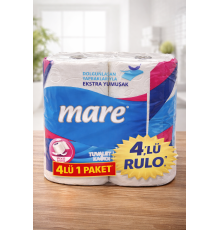 Mare Tuvalet Kağıdı 4 Rulo 1 Paket Ekstra Yumuşak Çift Katlı Dayanıklı Tuvalet Kağıdı