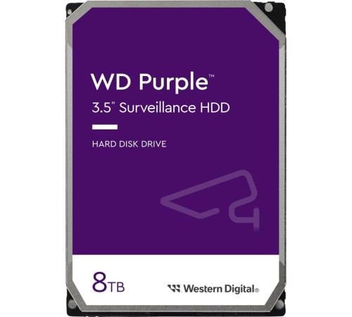 8 TB WD 3.5 PURPLE SATA3 5640RPM 256MB 7/24 GUVENLIK WD85PURZ (3 YIL RESMI DIST GARANTILI)