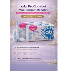 o.b. ProComfort Mini Tampon 16Lı 2 Paket Ultimate Comfort Silktouch Teknolojili