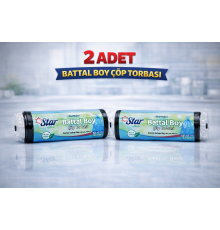 Star Plus Standart Battal Boy Atık Poşeti 75x90 cm 10lu Dayanıklı Büyük Boy Atık Torbası 2 Adet