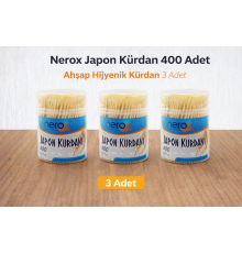 Nerox Japon Kürdan 400 Adet Ahşap Hijyenik Kürdan 3 Adet