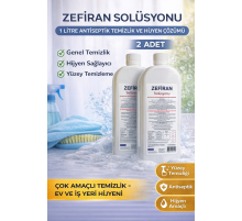 Zefiran Solüsyonu 1 Litre 2 Adet Set Antiseptik Hijyen ve Çok Amaçlı Temizlik Solüsyonu