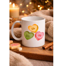 Hug Kiss Love Model 10 Porselen Kupa – Cıvıl Cıvıl Kalpli Tasarım, Sevgiliye & Hediye Kupası