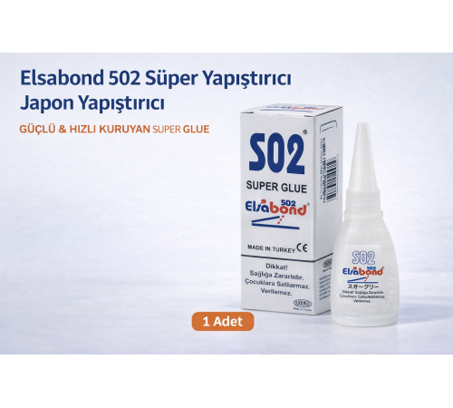 Elsabond 502 Süper Yapıştırıcı Japon Yapıştırıcı 20g Güçlü Hızlı Kuruyan Super Glue 1 Adet