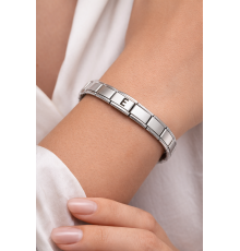 E Harfli Çelik Bileklik – Kişiye Özel Paslanmaz Çelik Kadın Bileklik – Esnek İtalyan Model