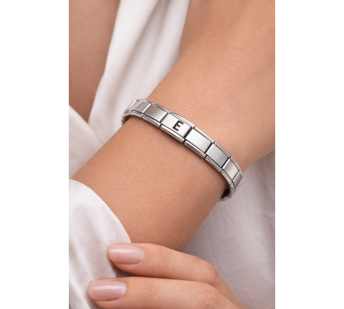 E Harfli Çelik Bileklik – Kişiye Özel Paslanmaz Çelik Kadın Bileklik – Esnek İtalyan Model