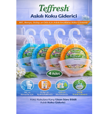 Teffresh Askılı Koku Giderici 4 Adet WC Banyo Dolap ve Oda İçin Askılı Ortam Koku Giderici