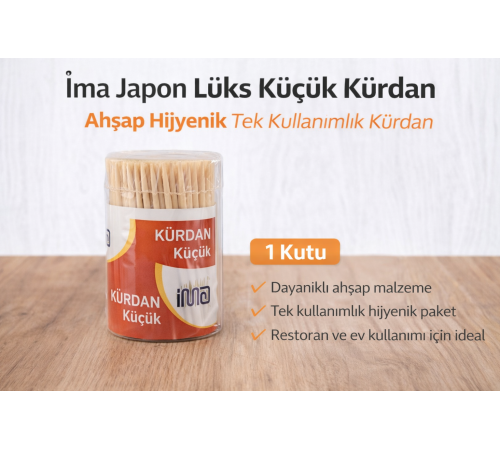 İma Japon Lüks Küçük Kürdan Ahşap Hijyenik Tek Kullanımlık Kürdan 1 Adet