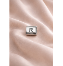 Nomination Uyumlu “R” Harf Charm – Çelik Bileklik Modülü, Kişiye Özel Harf Aksesuarı