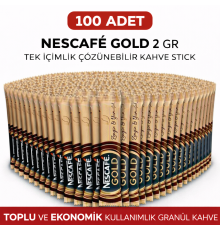 Kahve Gold 2 Gr 100 Adet Tek İçimlik Stick Çözünebilir Granül Kahve Ekonomik Toplu Paket