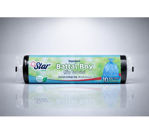 Star Plus Standart Battal Boy Atık Poşeti 75x90 cm 10lu Dayanıklı Büyük Boy Atık Torbası 2 Adet