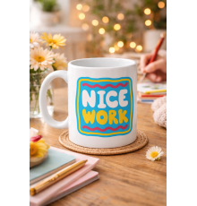 Nice Work "HARİKA İŞ ÇIKARDIN" Yazılı Porselen Kupa MODEL 147 – Motivasyon Kupası – Tebrik & Başarı Temalı Kahve Kupası – Hediye Fikri