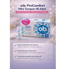 o.b. ProComfort Mini Tampon 16Lı 1 Paket Ultimate Comfort Silktouch Teknolojili