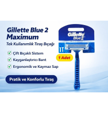 Jilet Blue 2 Maximum Tek Kullanımlık Tıraş Bıçağı 1 Adet
