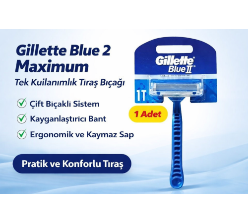 Jilet Blue 2 Maximum Tek Kullanımlık Tıraş Bıçağı 1 Adet