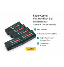 No:30 PVC Free Siyah Silgi 5 Adet Leke Bırakmaz Yumuşak Doku