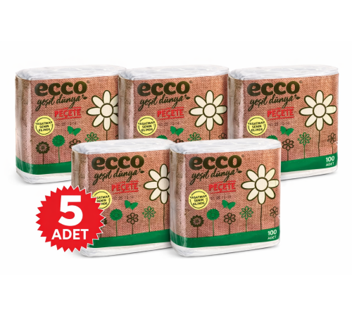 Ecco Green Kağıt Peçete 100’lü 5 Adet 23x25 cm Ekonomik Paket