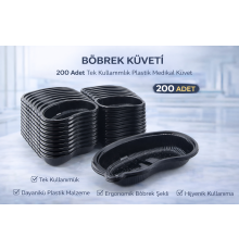 Böbrek Küveti 200 Adet Tek Kullanımlık Plastik Medikal Küvet