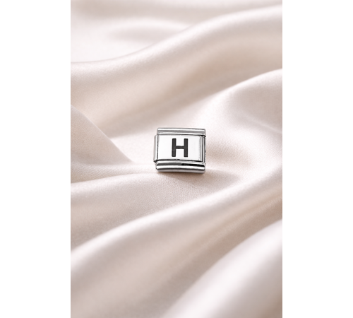 Nomination Uyumlu H Harf Charm , Çelik Bileklik Aksesuarı , Kişiye Özel Harf Modülü , Minimal & Şık Tasarım