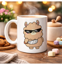 Cool Alpaka Tasarımlı Porselen Kupa MODEL 92 – Eğlenceli, Havalı ve Enerjik Kahve Kupası