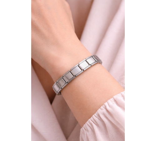 Sade Çelik Nomination Bileklik | Paslanmaz Çelik Esnek Bileklik | Zamansız ve Şık Tasarım