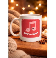 You’re Mine Tasarımlı Porselen Kupa Model 20 – Sevgi Dolu Müzik Notalı Özel Tasarım Kupa