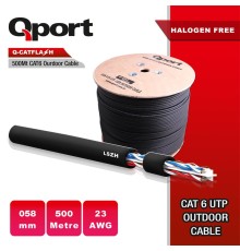 QPORT Q-CATFLASH 500 METRE LSZH CAT6 OUTDOOR 23AWG 0.58MM YANMAZ KABLO (HALOGEN FREE)