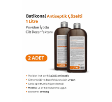 Povidon İyotlu Baticonal Antiseptik Çözelti 1 Litre x 2 Adet Cilt Dezenfektanı Solüsyon