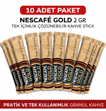 Kahve Gold 2 Gr 10 Adet Tek İçimlik Stick Çözünebilir Granül Kahve Paket