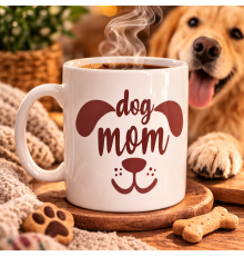 Dog Mom Kupa MODEL 185 – Köpek Annesi Temalı Porselen Kahve Kupası – Köpek Severlere Hediye Kupa