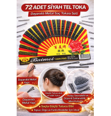 72 Adet Siyah Tel Toka Saç Tokası – Dayanıklı Metal Saç Teli Toka Seti