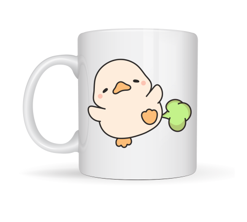 Sevimli Civciv Tasarımlı Porselen Kupa MODEL 90 – Eğlenceli, Tatlı ve Neşe Dolu Kahve Kupası