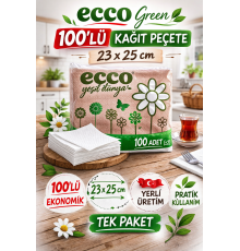 Ecco Green Kağıt Peçete 100’lü 23x25 cm Ekonomik 1 Paket