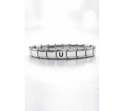 Kişiye Özel U Harfli Çelik Bileklik – Paslanmaz Çelik, Zarif Bilekliği, Ayarlanabilir Harf Bileklik