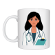 Kadın Doktor Tasarımlı Porselen Kupa MODEL 169 – Doktor ve Sağlık Çalışanı Temalı Kahve Kupası – Doktora Anlamlı Hediye