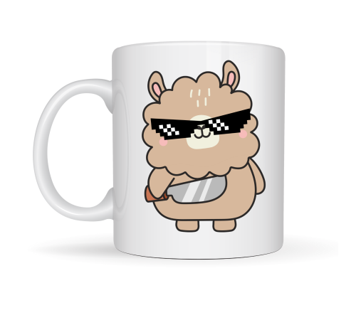 Cool Alpaka Tasarımlı Porselen Kupa MODEL 92 – Eğlenceli, Havalı ve Enerjik Kahve Kupası