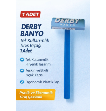 Derby Banyo Tek Kullanımlık Tıraş Bıçağı 1 Adet Plastik Saplı Pratik Tıraş Jileti