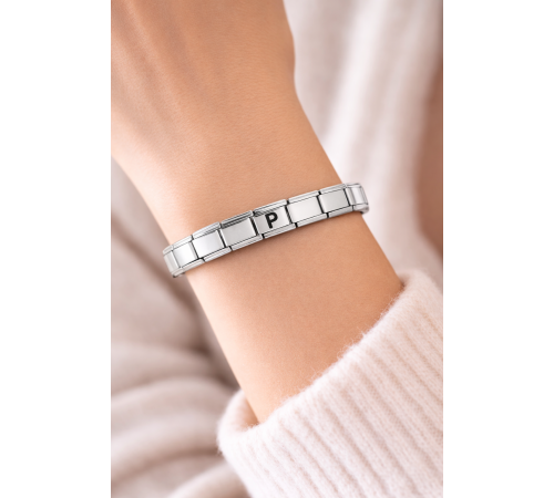 Kişiye Özel P Harfli Çelik Bileklik – İtalyan Charm Bilezik, Ayarlanabilir Zarif Model