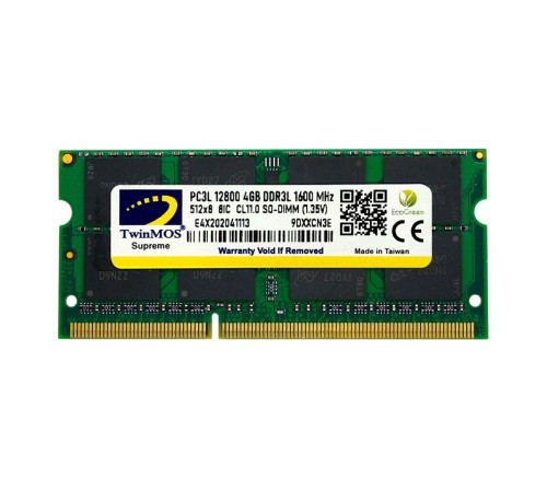 4 GB DDR3 1600MHZ TWINMOS 1.35 CL11 NB MDD3L4GB1600N