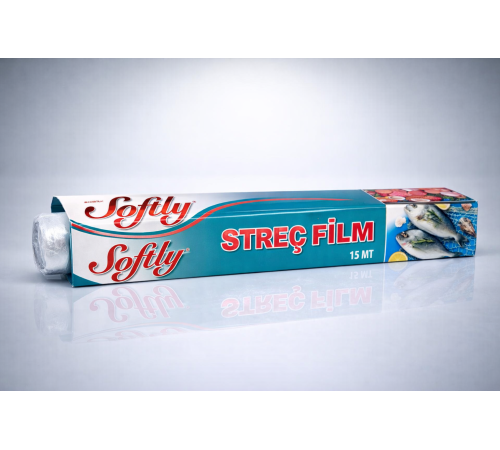 Softly Streç Film 15 Metre Gıda Streç Film Mutfak Streç Folyo Şeffaf Saklama Filmi 1 Adet