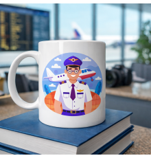 Pilot Tasarımlı Porselen Kupa MODEL 162 – Havacılık Temalı Kahve Kupası – Pilot Hediyesi – Uçak Desenli Beyaz Kupa – Ofis ve Günlük Kullanım Kupası